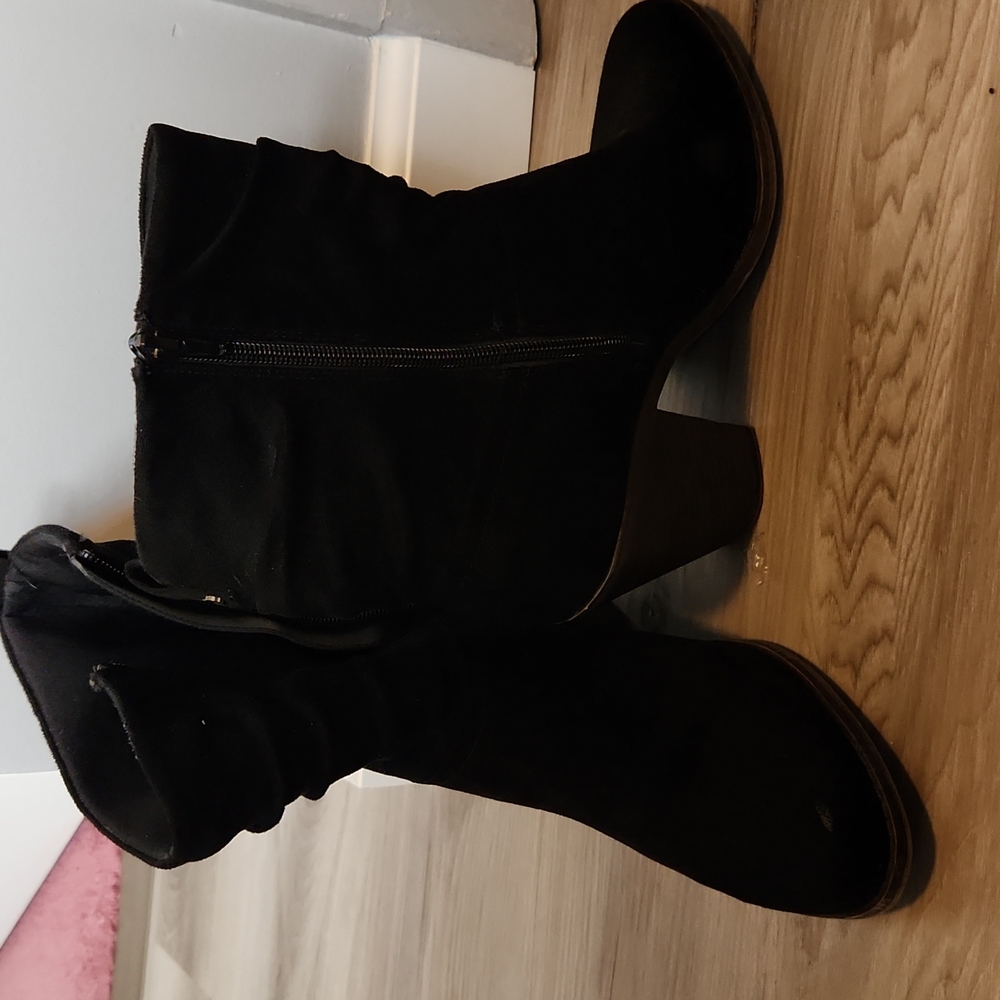 Black suede bootie